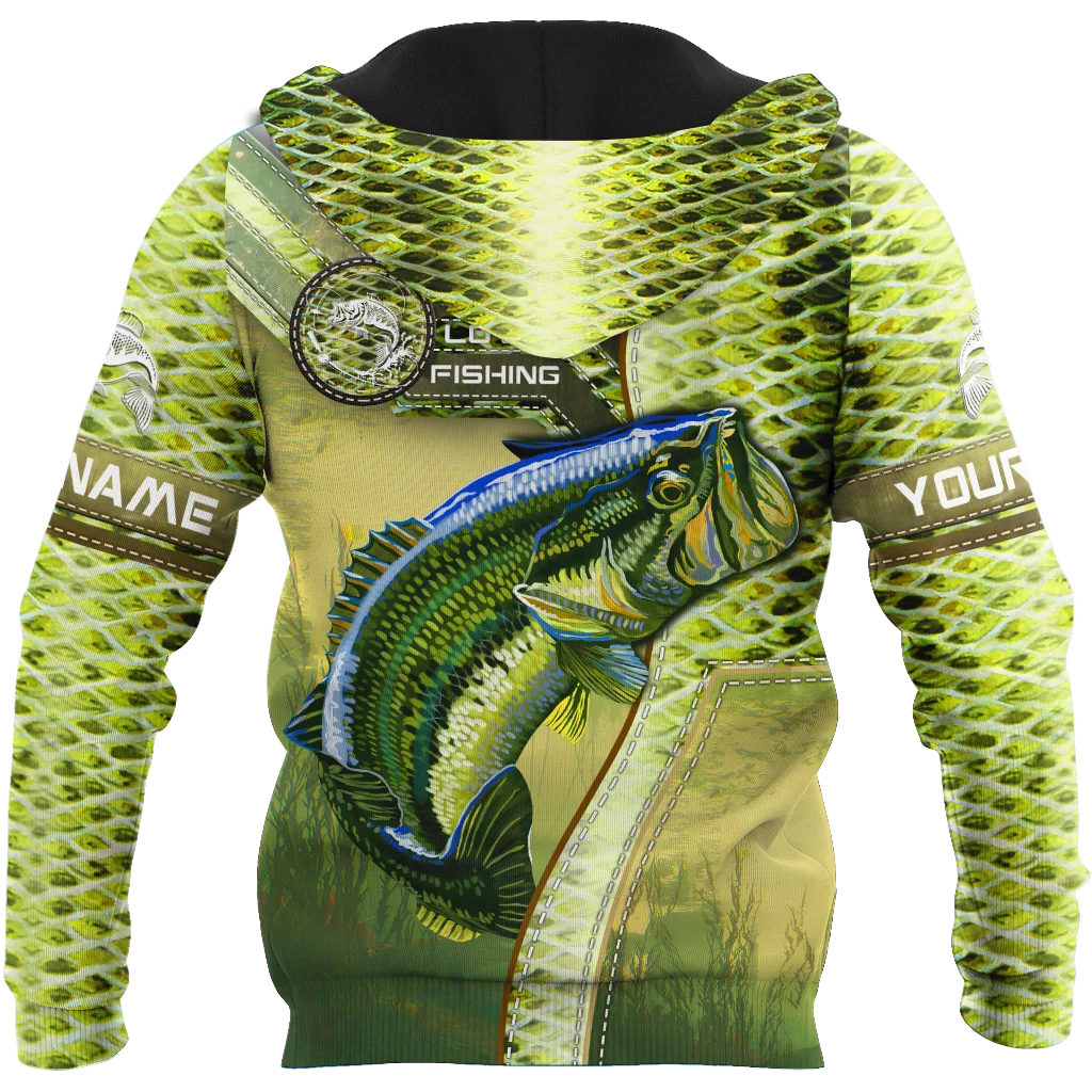 Custom Name Bass Fishing camo 3D Printed Mens autumn Hoodie Harajuku Unisex Casual Pullover Streetwear Jacket Tracksuits DK201