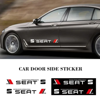 

2Pcs/set Car Door Side Stickers With Letters Black And White Long Stripe Accessories For SEAT Leon CUPRA R Ouyuebo Ibisa