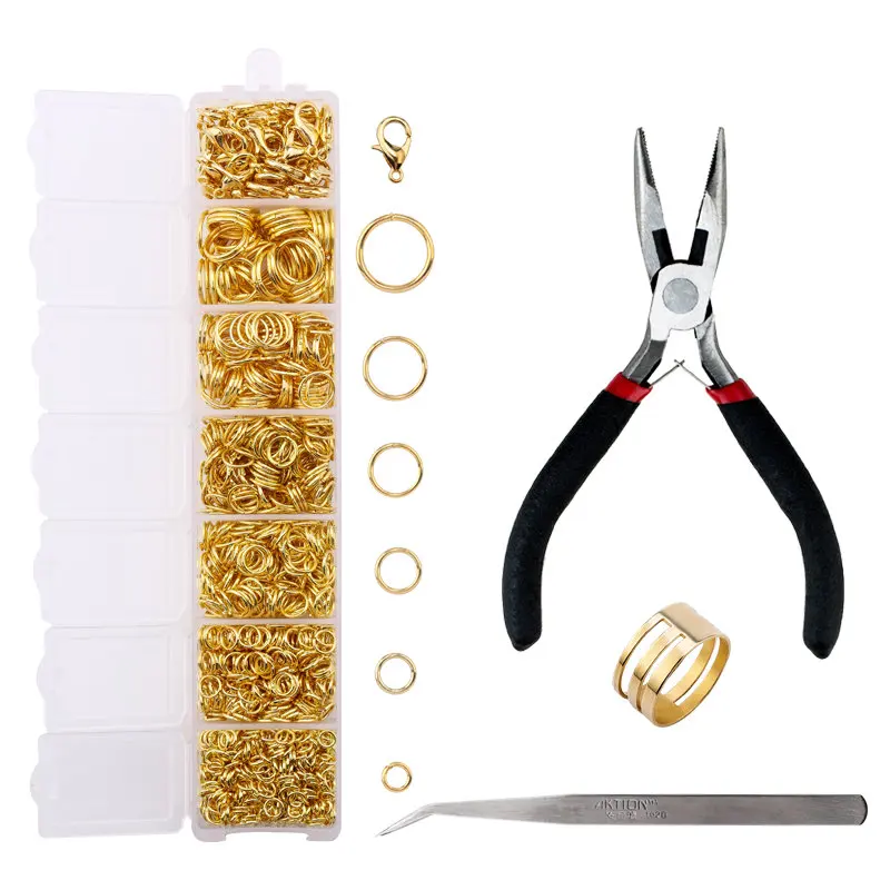 

Jewelry Findings Tool Set Open Jump Rings,Jewelry Pliers, Lobster Clasps hooks jewelry tweezers For Jewelry Making Supplies