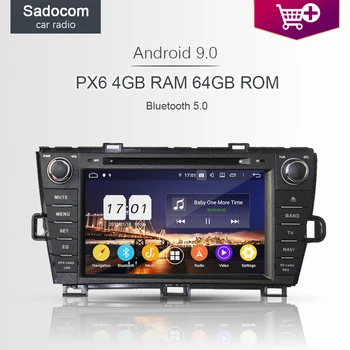 

720P PX6 DSP 8" Android 9.0 Car DVD Player 4GB RAM 64G ROM 8 core left right car radio autoradio GPS For Toyota PRIUS 2009-2013