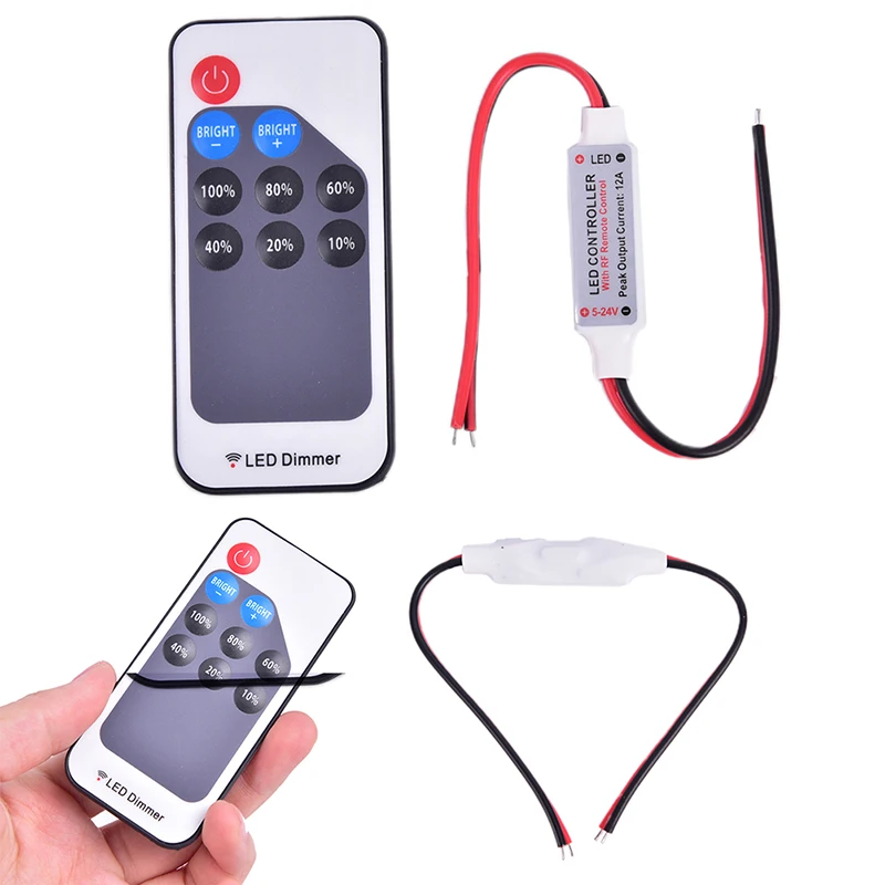 

9 Key 12V-24V Single Color Led Controller With Led Remote Dimmer For Led Strip