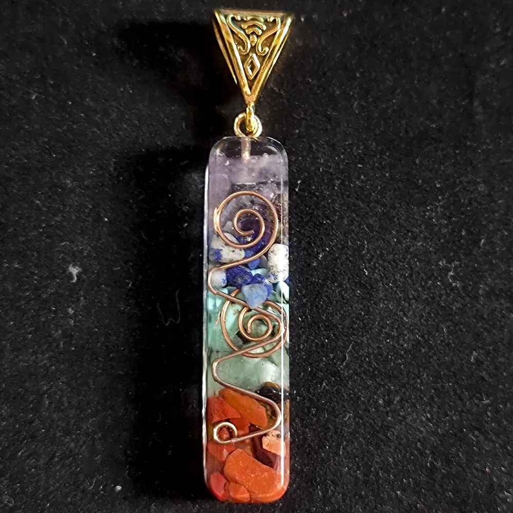 60*10mm Retro Reiki Healing Chips Stone Natural Crystal Gravel Meditation 7 Chakra Pendant Pendulum Necklace Jewelry Making