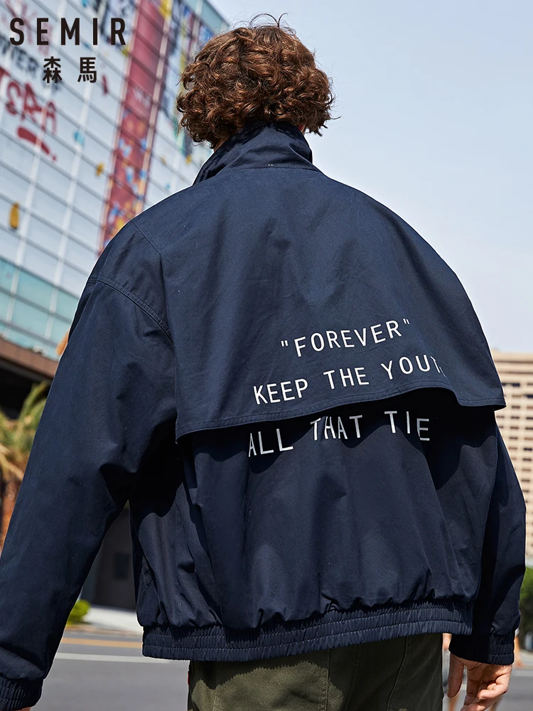 

SEMIR 2019 Men Jacket Thin Slim Long Sleeve Camouflage Jackets Hooded Windbreaker Zipper Outwear Clothing