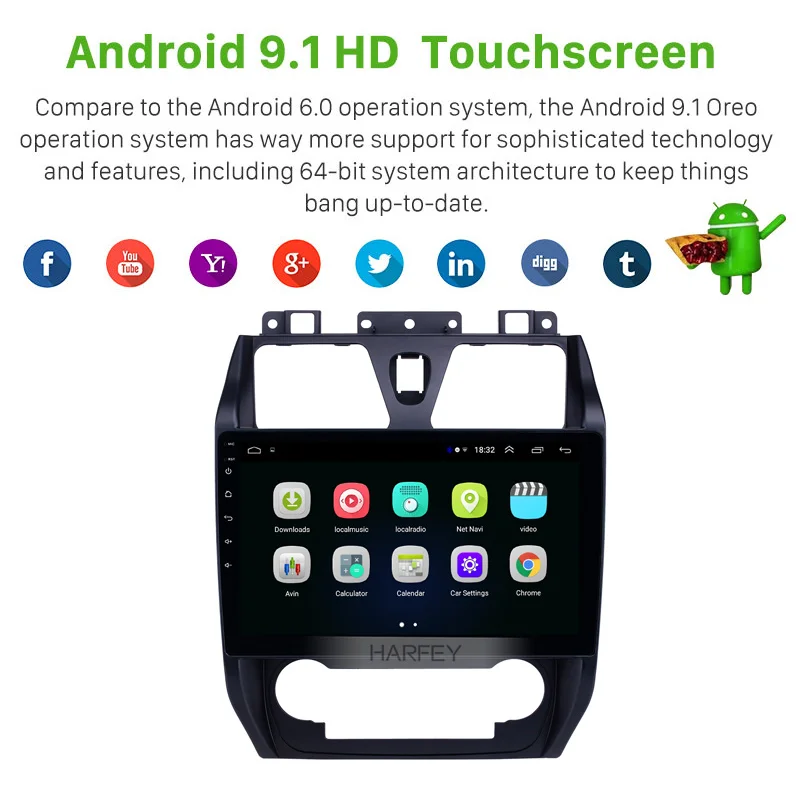 Harfey автомобильный навигатор HD 10 1 &quotGPS Радио Android 9 для Geely Emgrand EC7 2012 2013 сенсорный
