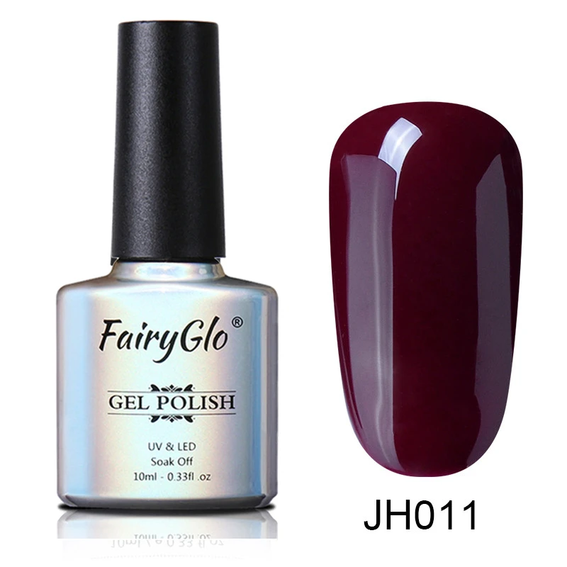 FairyGlo, 10 мл, серия винно-красного цвета, Гель-лак, УФ-лак для ногтей, чистый цвет, замачиваемый Гель-лак для ногтей, Полупостоянный Гель-лак для ногтей, эмаль