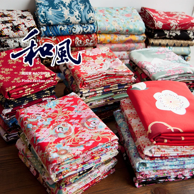 Wind Fabric Hundreds Of Diy Handmade Fabrics Cotton Gilded Butterfly Green Sea Wave Cherry | Дом и сад