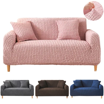 

Solid Color Elastic Sofa Cover For Living Room Printed Plaid 1-4-Seater Cover Shape Stretch Sofa Slipcovers Couch Sectional L