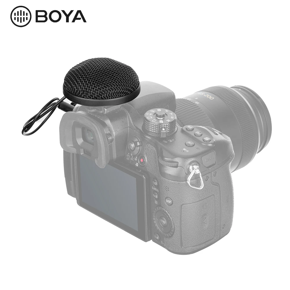 BOYA BY-MM2 Микрофон Стерео всенаправленный кондерсер/с пушистым ветровым стеклом и 3,5 мм разъем TRS power на 1 шт. LR44 батарея