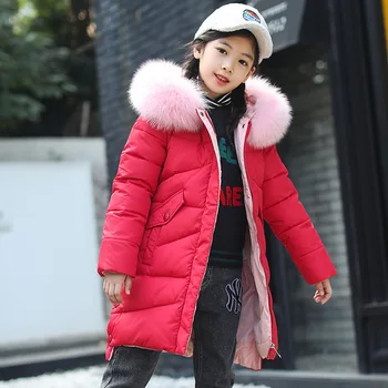 

winter girl jacket plus fur warm toddler children's winter girl's cotton padded clothes baby's thickened cotton padded coat
