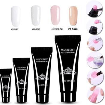 

Poly Gel Nail Extension + 48Pcs Quick Building Mold Tips Builder Gel Tips Enhancement Slip Solution Quick Extension Gel