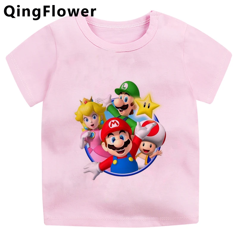 Футболка для мальчиков и девочек топ с надписью Super Mario big sister милая одежда детей |