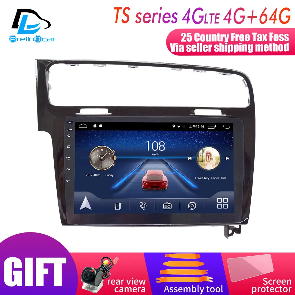 

4G Lte Android 9.0 Car multimedia navigation system GPS player For Volkswagen VW Golf 7 2013-18 years IPS screen Radio stereo