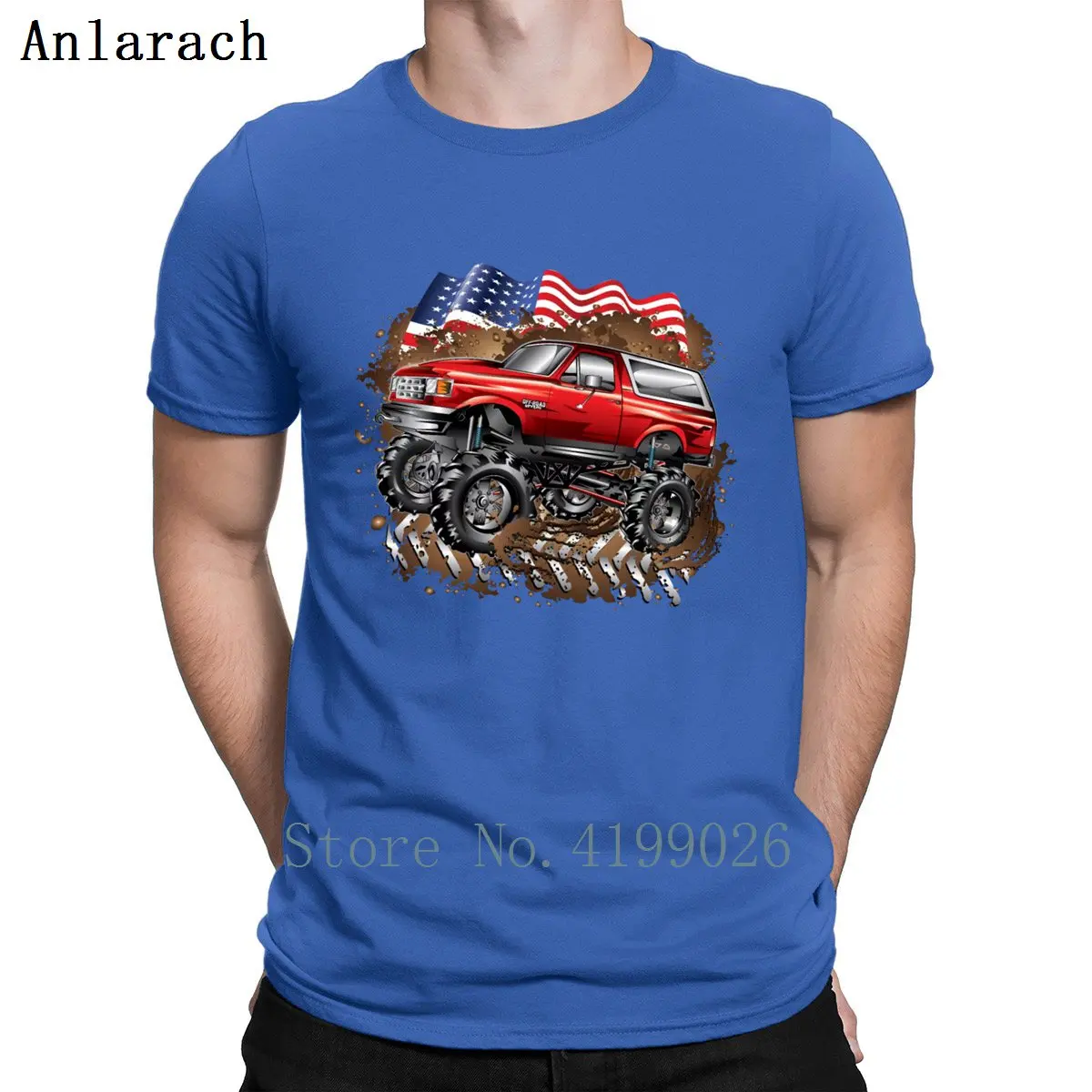 Print Mud Truck Forde Bronco Tshirt New Arrival Male Tee Tops Sunlight Designing Vintage Stylish O-Neck t shirt men graphic