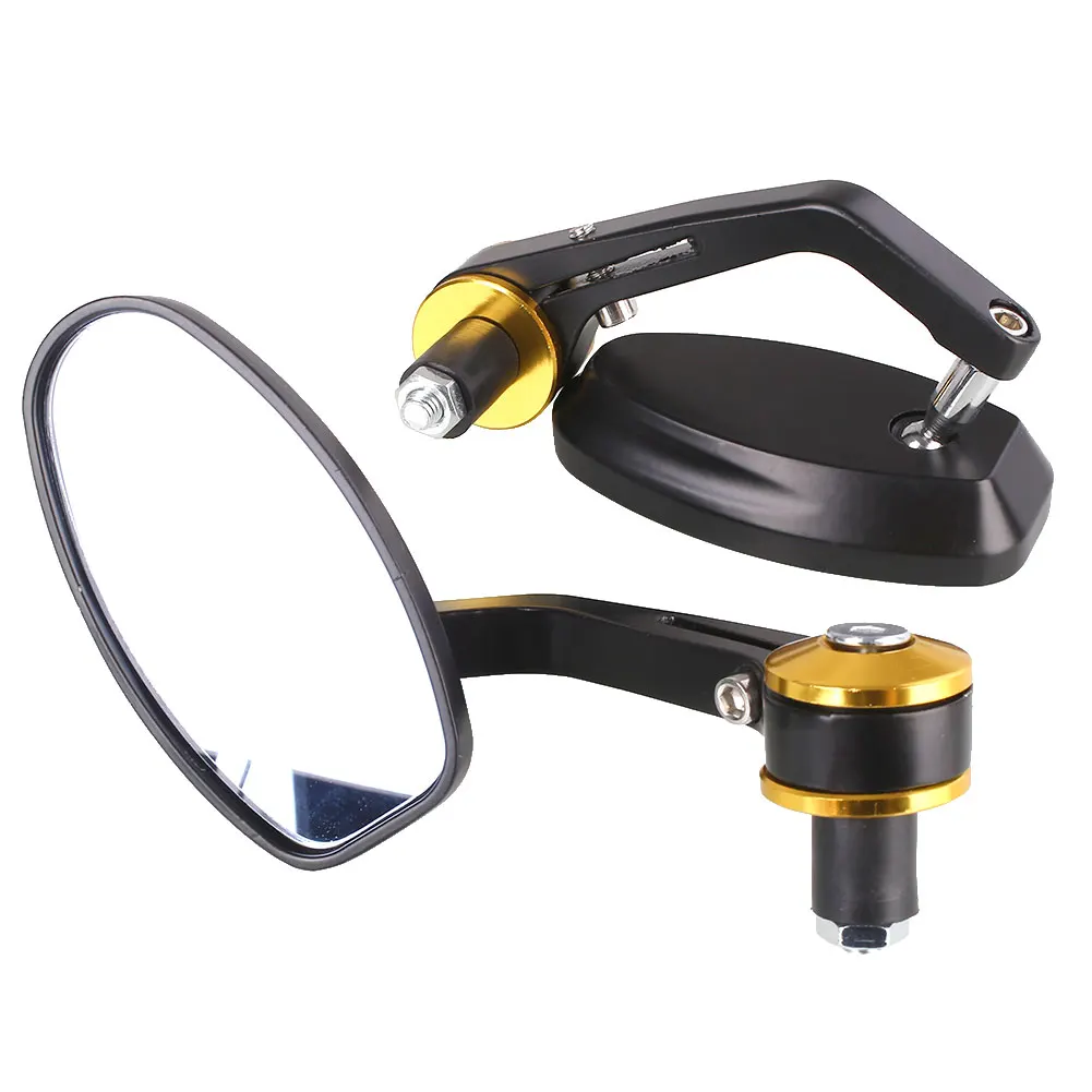 gold color Modified Rearview Mirror Motorcycle Modified Mirror Durable Autocycle Rearview Mirror Handlebar Rear Mirrors 1 Pair Metal - Цвет: gold color