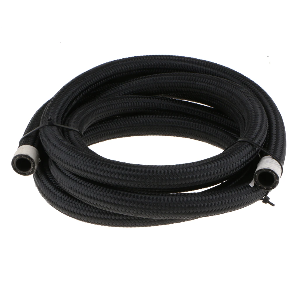 10Ft Nylon Braided Fuel Line with AN10 Hose End Aluminum Fittings Kit