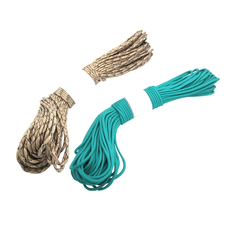 

2 Pcs Parachute Code Rope, - 7 Strands, 550 Pounds, 100 Feet Lake Blue & Desert Camo