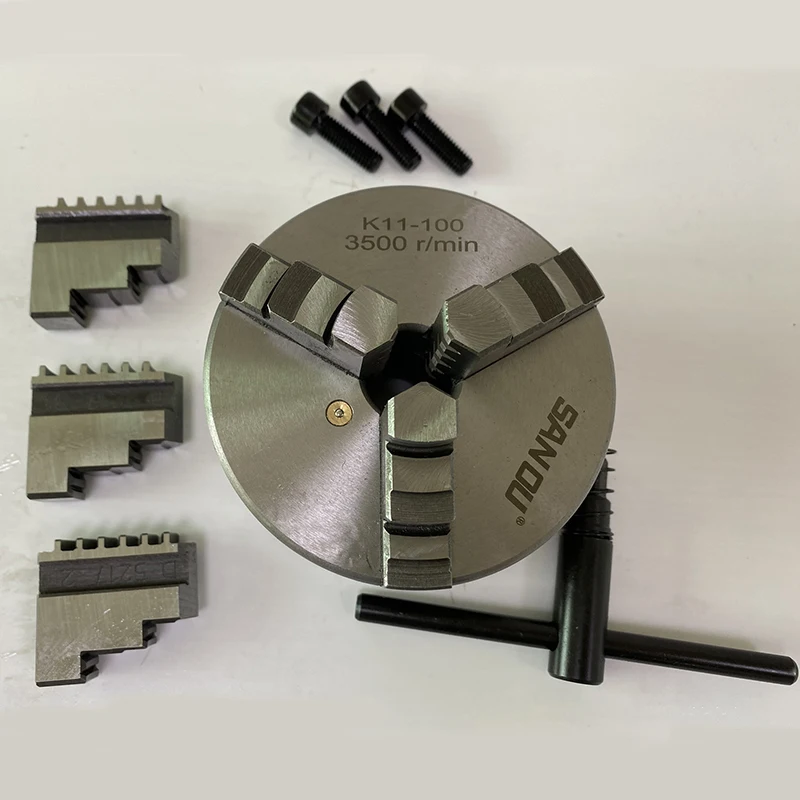 Lathe Chuck 100mm SANOU Brand K11-100 Three Jaw Self-Centering Chuck Scroll Chuck 4'' Mini Torno FREE SHIPPING from Russia
