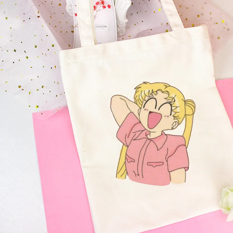 Sailor Moon Аниме милый кот печати сумки на плечо Harajuku красивая сумка Новая мода сумка большая Ulzzang женская сумка кошелек