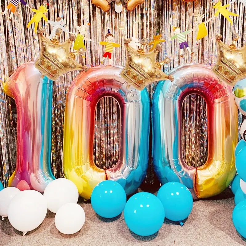 2PCS/lot 40inch Number Foil Balloons Digit Air Ballon Kids Birthday Party Wild One Decorations Figure 30 Ans Decoracao coroa шарики воздушные 100 шт воздушные шары день рождения украшения для взрослых цифра 1 2 3 день