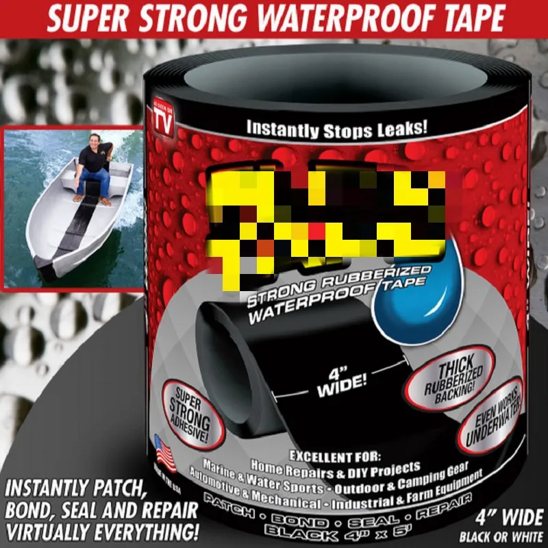 50% OFF Flex Strong Rubberized Waterproof Tape Adhesive Super Thick Pro Formula Black White Clear afbeelding