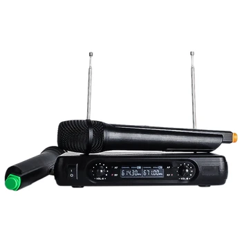 

Karaoke Wireless Microphone V2 Mixer Audio Radio Kits LCD Handheld Microphones for Karaoke System Computer Mic
