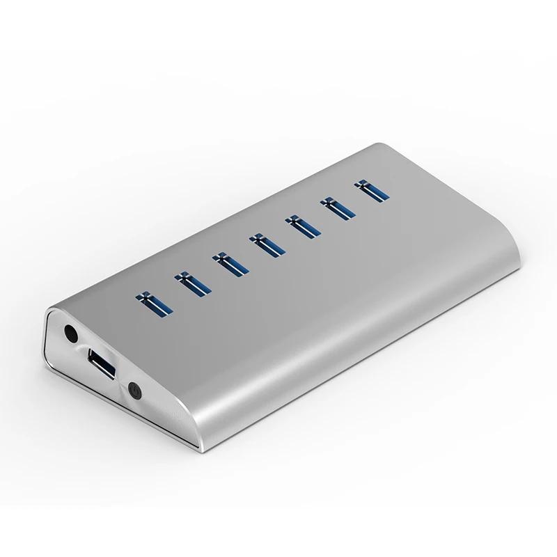 Blueendless 5 Гбит/с быстрая скорость Серебро Алюминий 7 портов USB 3,0 серия USB концентратор высокоскоростной портативный алюминиевый USB hub-разветвитель