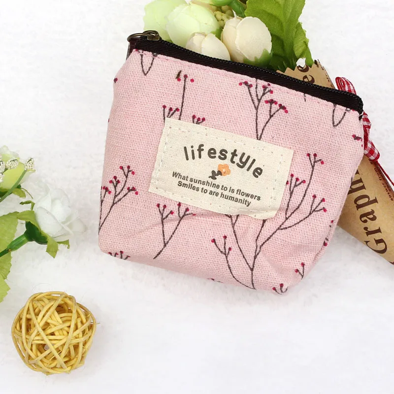 Coin Purse wallet lipstick bags New Small Canvas Purse Zip Wallet Lady Coin Case Bag Handbag Key Holder Card package Clutch bag