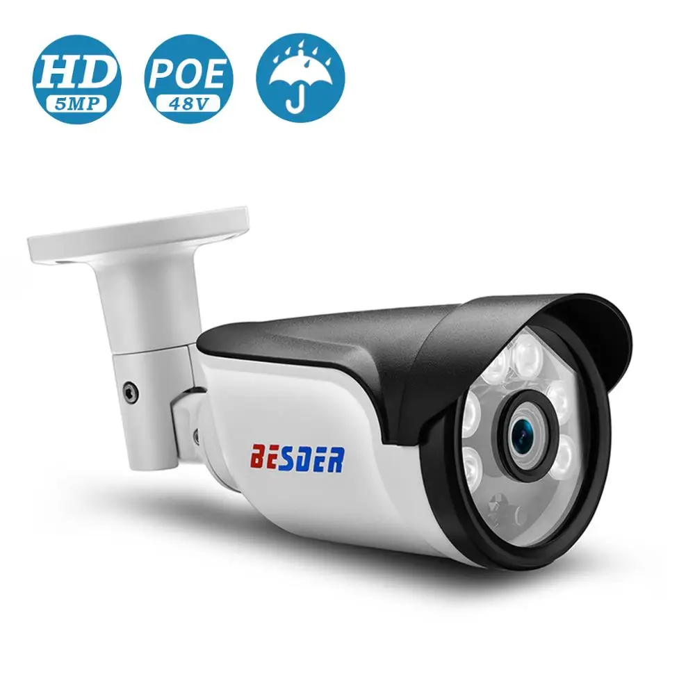 IP камера BESDER уличная Водонепроницаемая с поддержкой POE 5 МП 3 Мп 2 МП|video surveillance