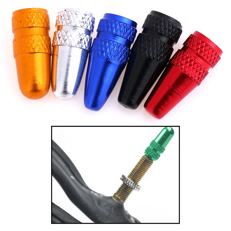 5pcs/set Aluminium Bike Presta Valve Cap Mtb Wheel Rim Tyre Stem Air