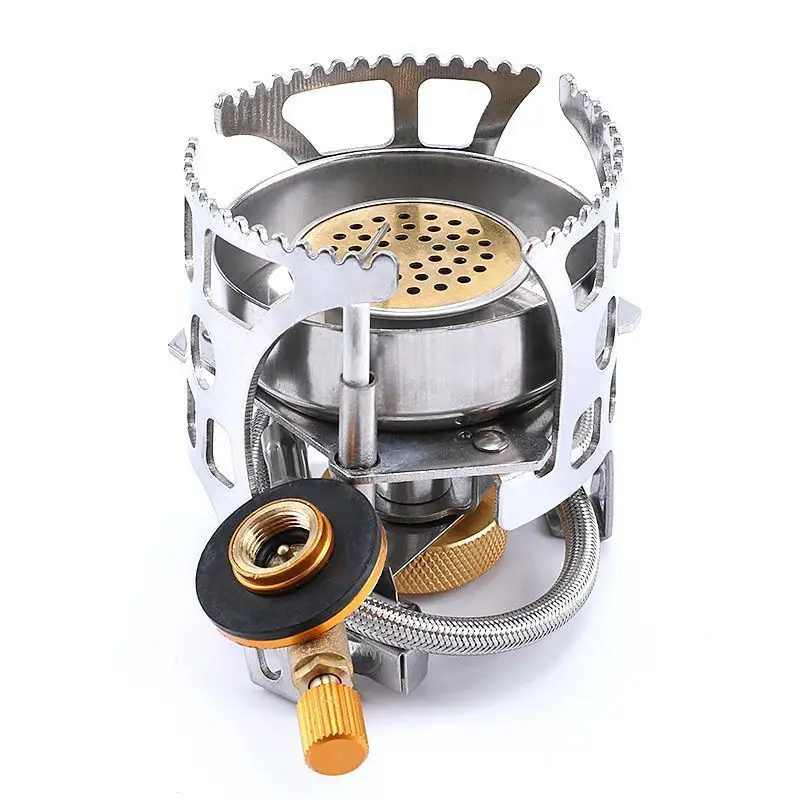 ELAUK Side Burners 2021 Newest Windproof Camping Gas Stove Outdoor Cooking Tourist Burner Lighter Electronic Copper Cylinder Propane Grill 3000W Outdoor Stove Color : Gas Stove 