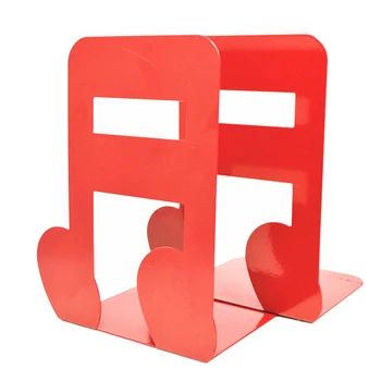 

1pair Shelf Metal Bookend Non Skid Office Supply Home Decor Book Storage Musical Note Support Stationery Holder Desk Organizer