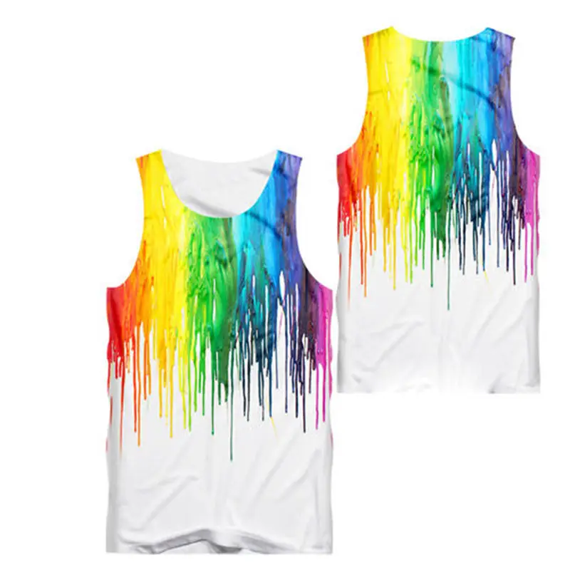 Unisex 3d tank tops Модные белые топы унисекс с 3D принтом, забавный мужской жилет без рукавов, Harajuku, летние мужские майки для спортзала, S-6XL - Цвет: Unisex 3d tank tops