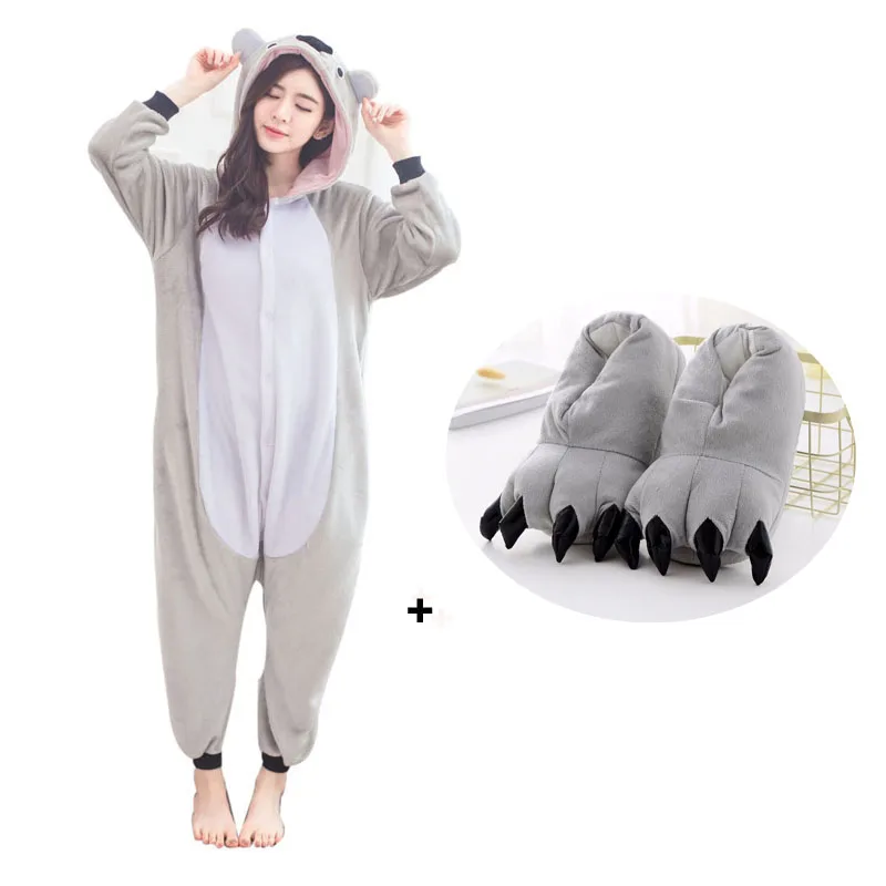 Пижамы Kigurumi Koala комбинезон Пижама для взрослых костюм аниматора цельный с