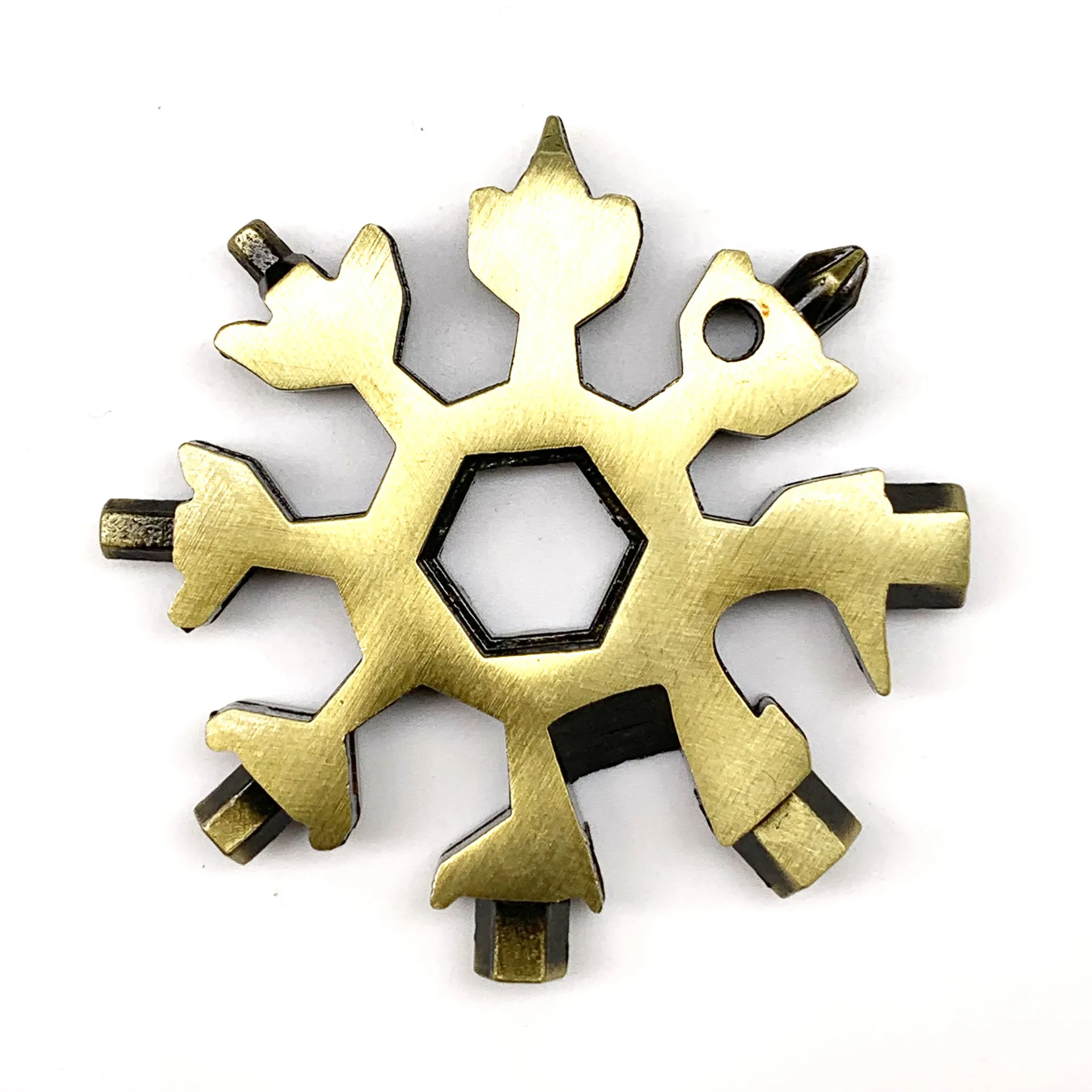

Snowflake Wrench Hardware Tool Card 18 in 1 Snowflake Multifunction Tool Allen Wrench Key Pendant 100PCS
