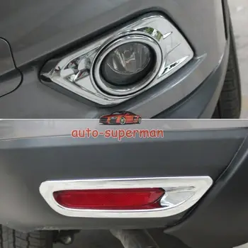 

Chrome F+R bumper Fog Light cover trim For Nissan NEW X trail T32 2014 2015 2016