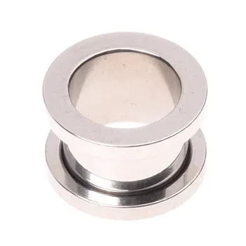 

Ear Plug Metal Silver Gauge Expander Stretching Flesh Tunnel Hand Polished
