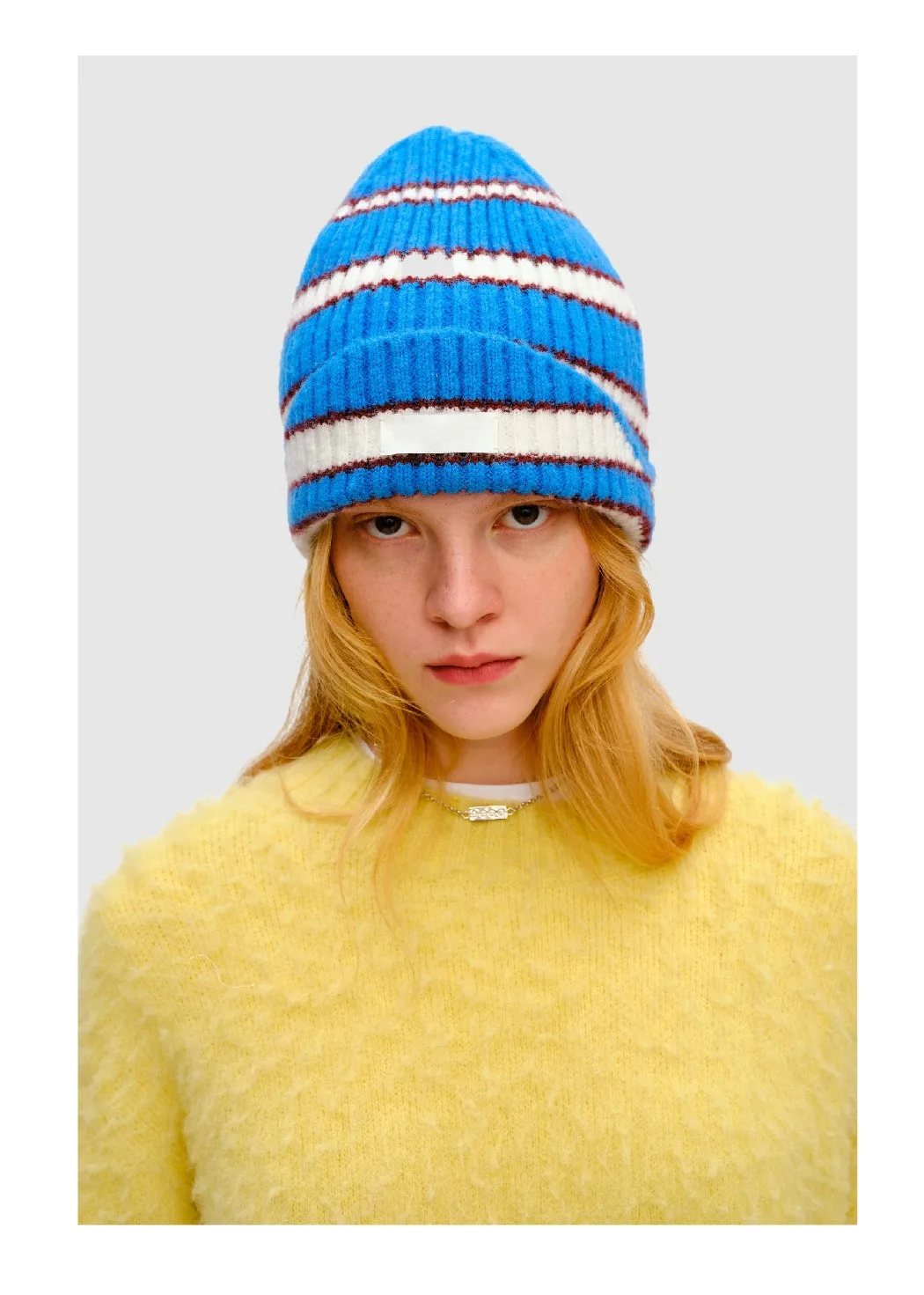 

Вязаная шапка для женщин из чистого хлопка, теплая полосатая простая Роскошная Новинка 2021, модные короткие портативные универсальные модели ручной работы