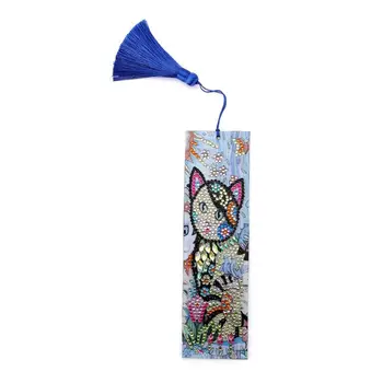 

5D Cat DIY Bookmark Diamond Painting Special Shaped Diamond Embroidery