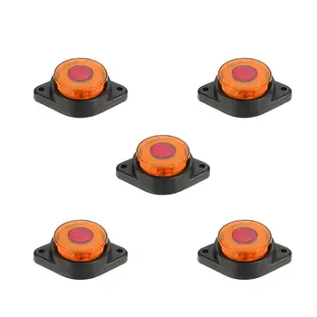 

5Pcs Truck Round Side Marker 24V Lights 8 LED Small Cylindrical Side Light Trail