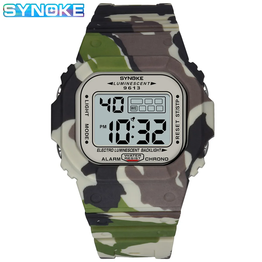 

Fashion Simple Square Trend Men's Multi-functional Sports Night Light Electronic Watch Shock-resistant Waterproof Hot Selling Ne