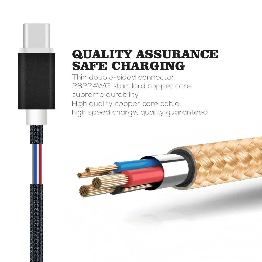 VOXLINK-0-5m-1m-2m-3m-Nylon-Braided-USB-Charging-USB-C-Cable-Type-C-Data (1)