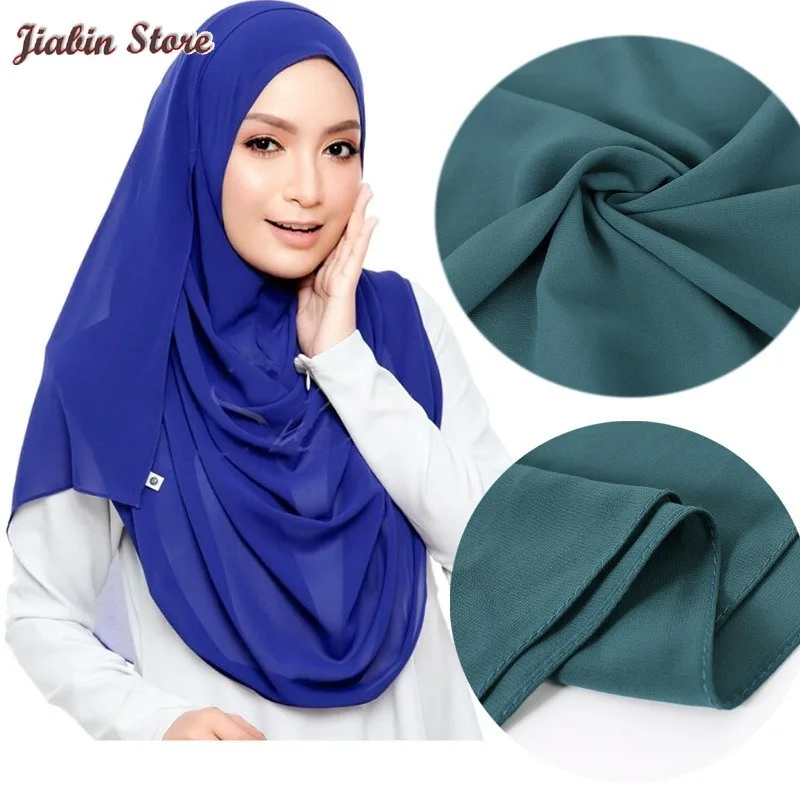 

1pc Premium Malaysian Hijab Plain Bubble Chiffon Muslim Scarves Women Solid Turban Shawl Fashion Wrap Headband 180*75cm
