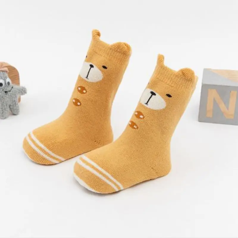 6 пар, высокие толстые детские носки без пятки с рисунком, зимние хлопковые носки для мальчиков и девочек