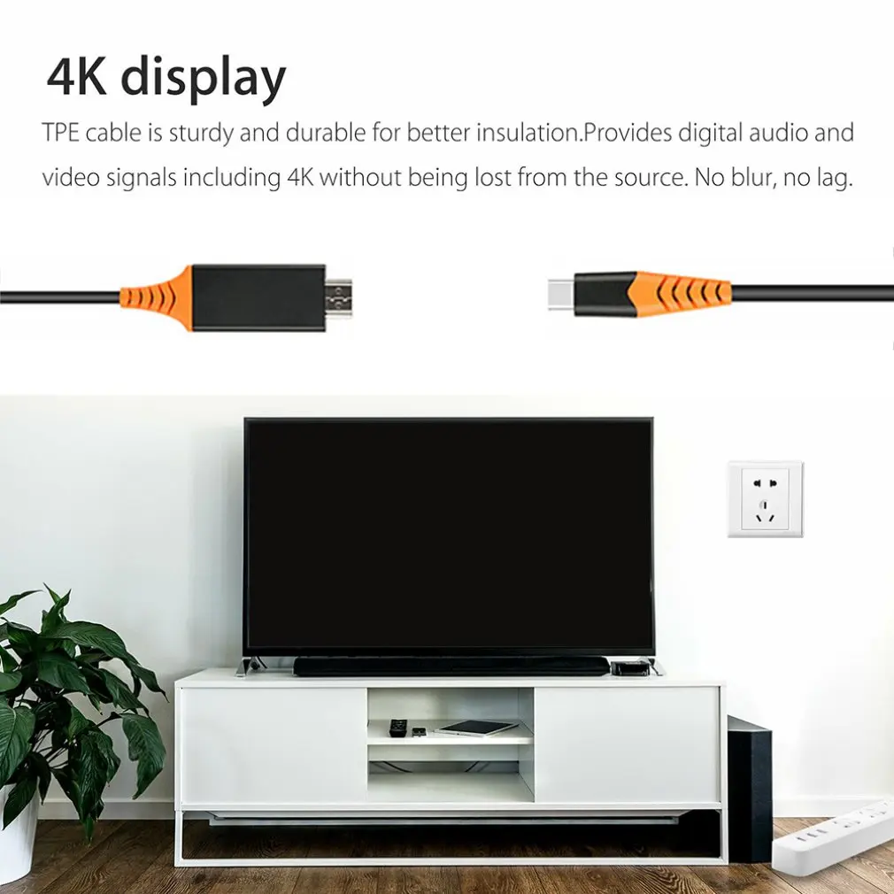 Type-C Usb-C к 4K Hdmi Hdtv ТВ кабель адаптер для samsung Galaxy S10 для Note 9 для Mac профессиональный модный портативный