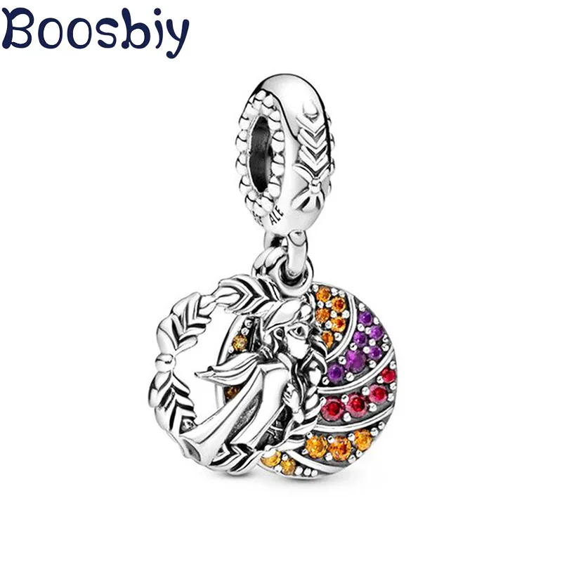 Boosbiy, 2 шт., Элегантные Подвески принцессы Анны для женщин, подходят для Pandora, серебряные браслеты на цепочке, сделай сам, Мультяшные ювелирные изделия, подарок для изготовления