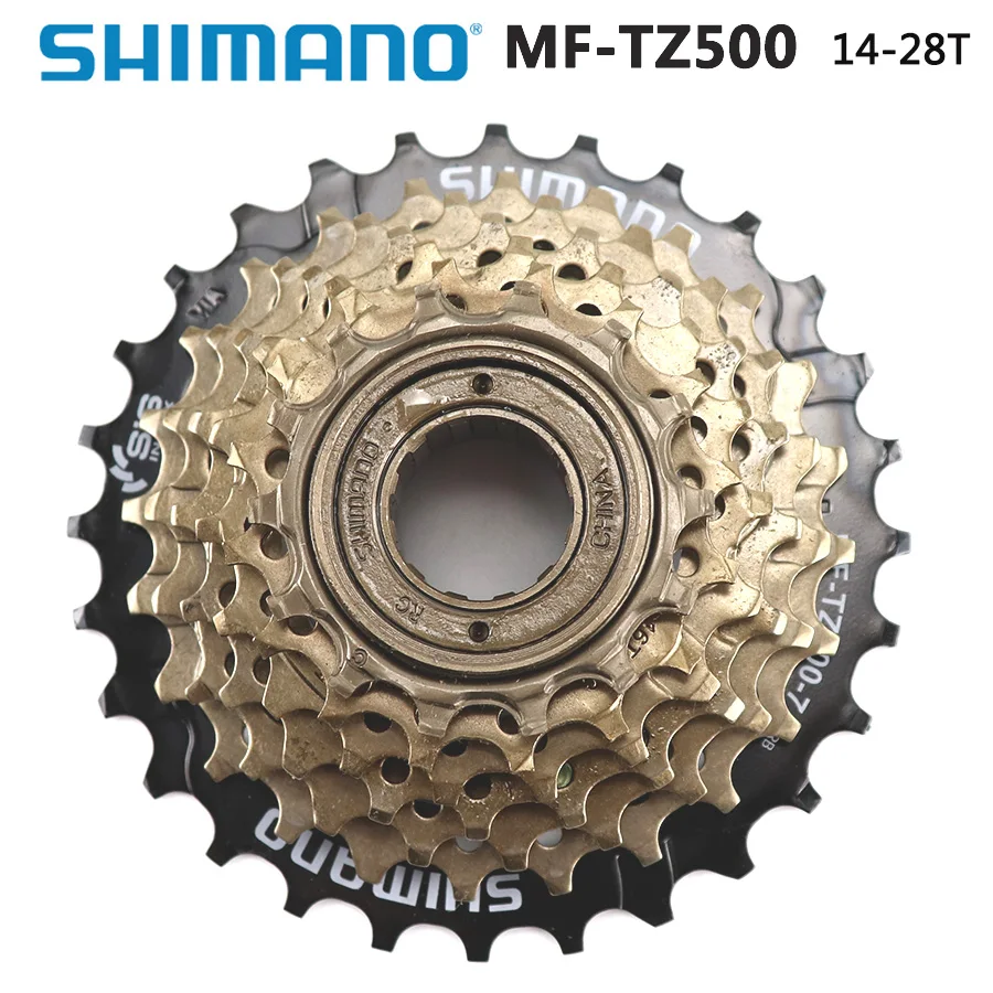 Shimano MF-TZ500 7 скоростная велосипедная кассета свободного хода 14-28T 14-34T Звездочка 7s сталь для MTB дорожный складной велосипед аксессуары - Цвет: 14-28T