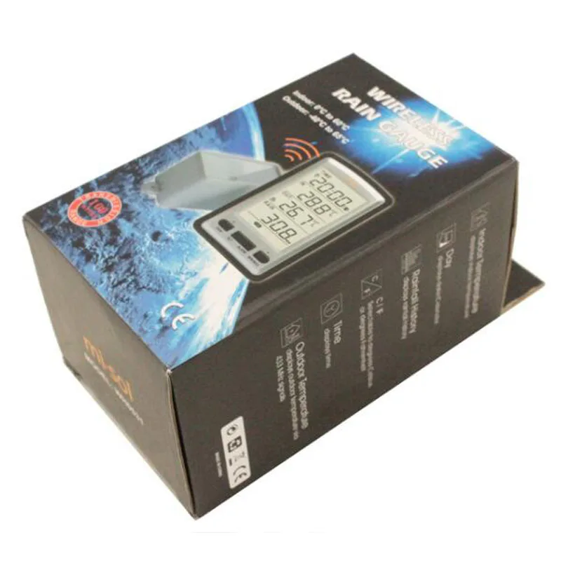WH-0531 Digital Wireless Rain Gauge Measurement Tool Alarm Clock Weather Station Instrument Outdoor Indoor Temperature Recorder