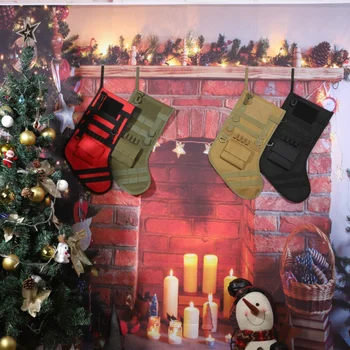 

Christmas Stockings Hanging Bag Christmas Tree Decoration New Year Candy Bag Gifts Socks Tactical Camo Hunting Magazine Pouches