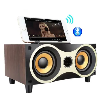 

Wooden Wireless Bluetooth Speaker Portable TV Sound Box HiFi Shock Bass Subwoofer FM TF AUX USB For Home Phone & Computer