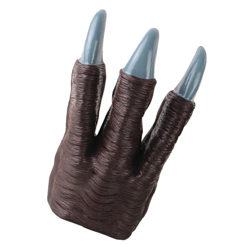 2xDinosaur Claw Gloves Hands Cosplay Christmas Halloween Party Kid Trick Prop Gift Brown